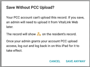 PCC upload issue